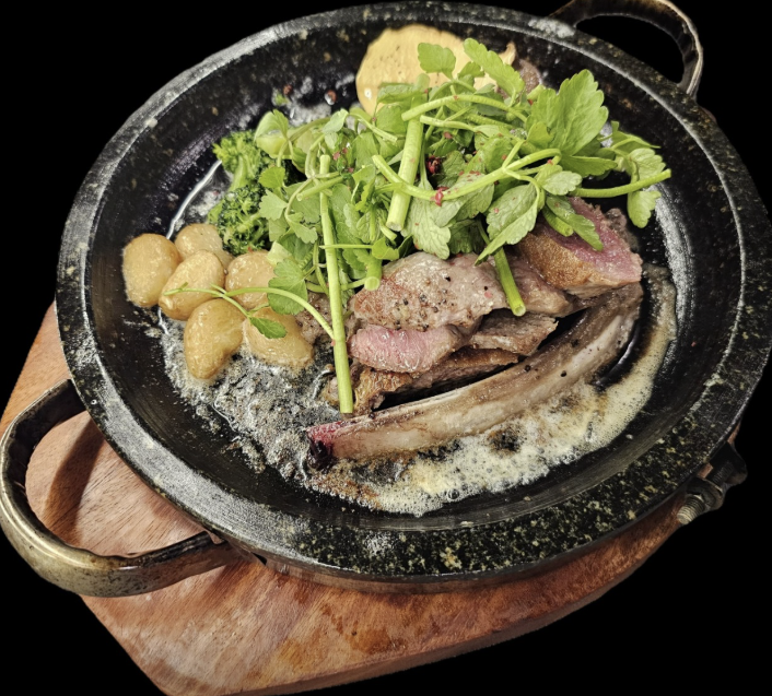 철판 스테이크 요리